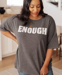 Always Enough Graphic Tee in Charcoal - Fashion Are Us, LLC