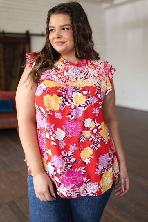 Among The Flowers Floral Top - Fashion Are Us, LLC
