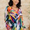 All Over The World Scoop Neck Blouse - Fashion Are Us, LLC